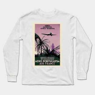Aero Portuguesa Vintage Travel Poster 1938 Long Sleeve T-Shirt